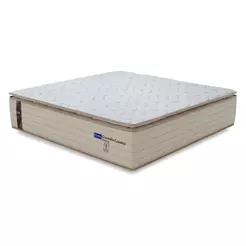 Colchão Casal Probel Molas Ensacadas Pillow Top 138x188x30cm Guarda Costas Genova Branco/Bege