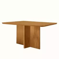 Mesa De Jantar Olímpia 120cm Tampo Mdf Canto Copo Naturalle
