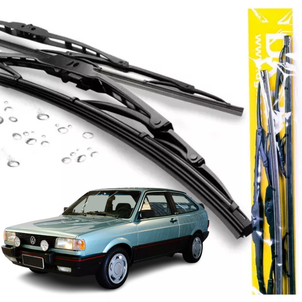Kit Palheta Limpador de Para-brisa Gol quadrado Voyage Parati e Saveiro 1983 até 1995 Original de ferro Dyna 2 Peças