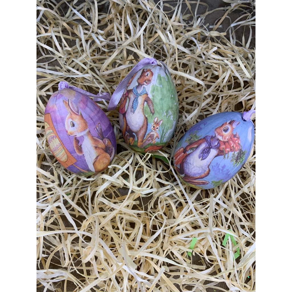 Kit Ovinhos Decorados 3 Peças para Páscoa