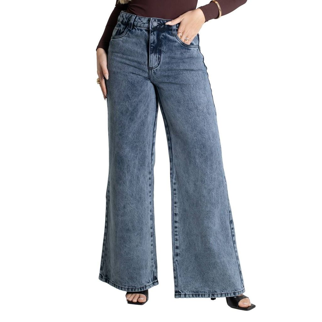 Calça Jeans Sawary Wide Leg - 280196 em Oferta na Shopee