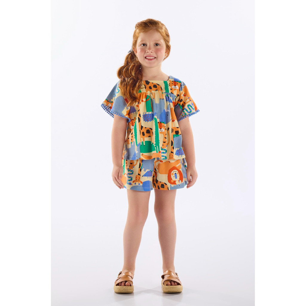 Conjunto com Bata e Short Infantil Up Baby em Oferta na Shopee