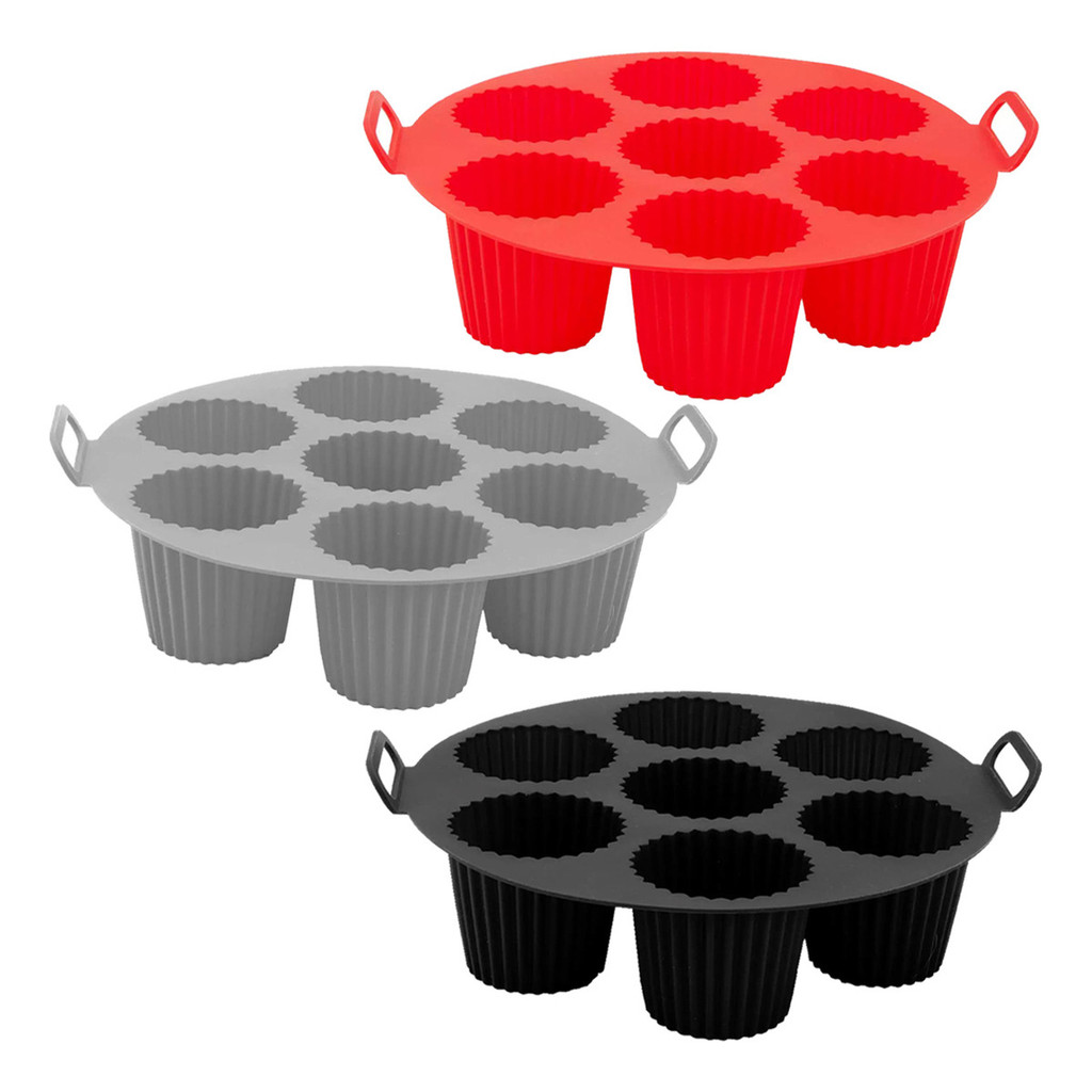 Forma Silicone Para Mini Bolo Cupcake Muffins Airfryer E Microondas Antiaderente