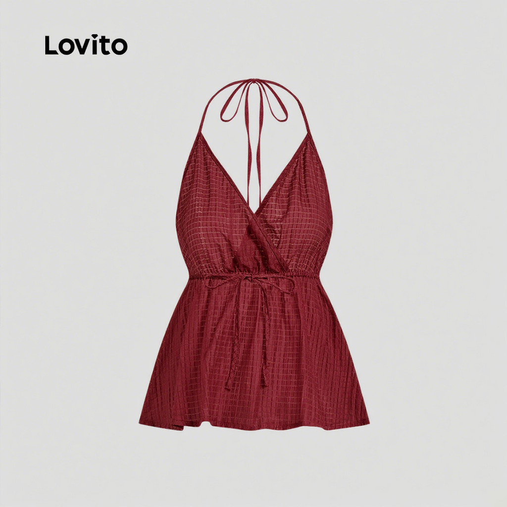 Lovito Blusa Casual Com Barra Franzida Em Tom Rosado Para Mulheres Ideal Para a Primavera/verão L150ED689 em Oferta na Shopee