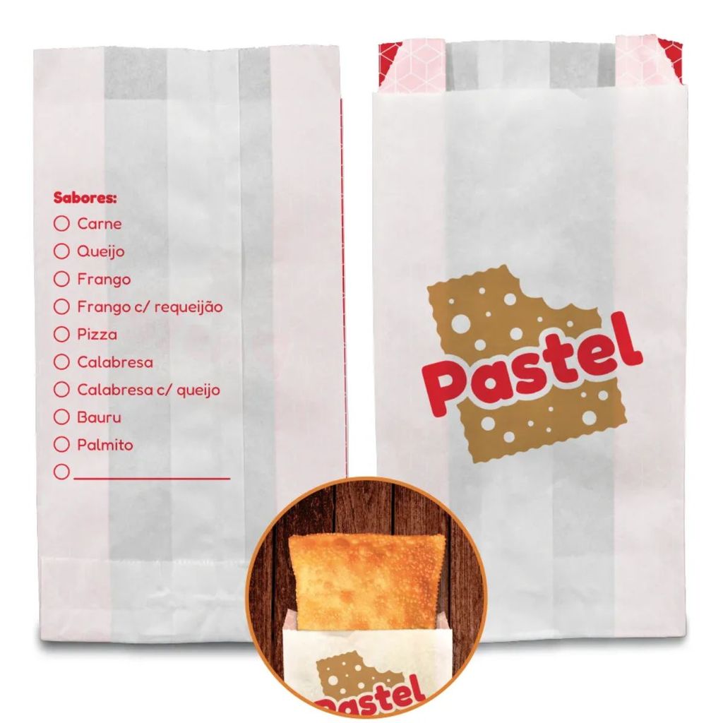 Saco Para Pastel Barreira Antigordura 500 Und 13,5x27cm