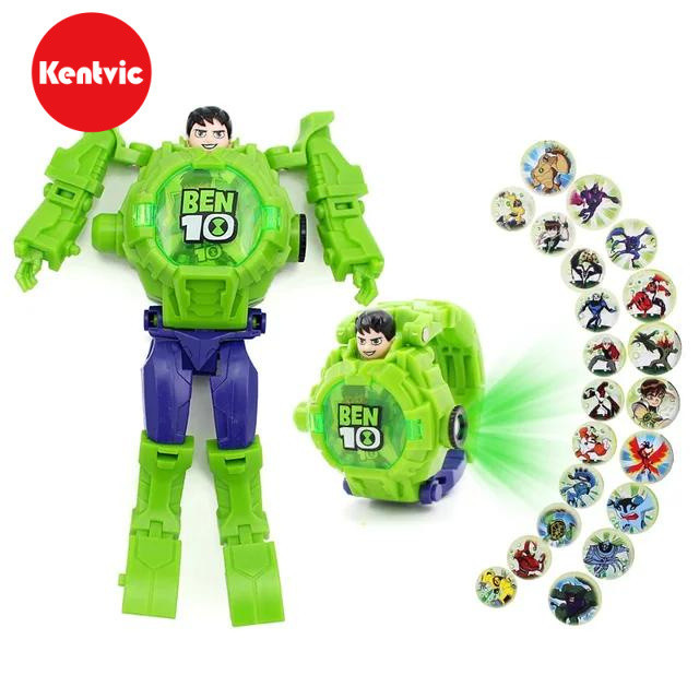 BEN 10 boneco relogio infantil Com Projetor 3D , Brinquedo Robô Transformável BEN10 Omnitrix Para Presentes menino