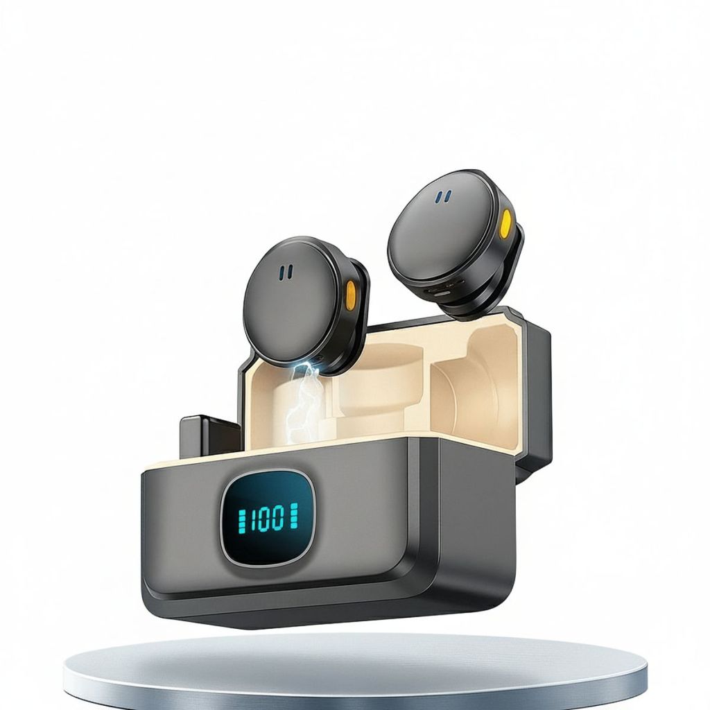 Microfone Lapela  Sem Fio Duplo | Anti Ruído, Profissional p/ iPhone e Android Type-C em Oferta na Shopee