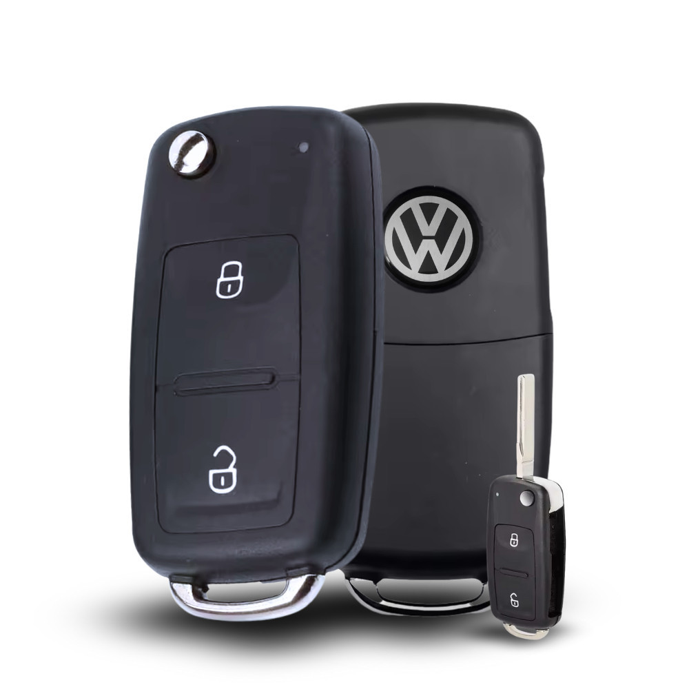 Capa Carcaça Chave Canivete Volkswagen AMarok Saveiro G6/G7 2 Botões Com Lâmina Pantográfica