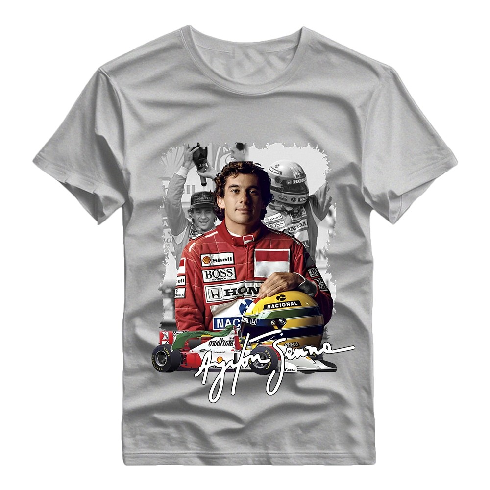 Camiseta Ayrton Senna F1 Estampada Algodão Masculino P M G GG