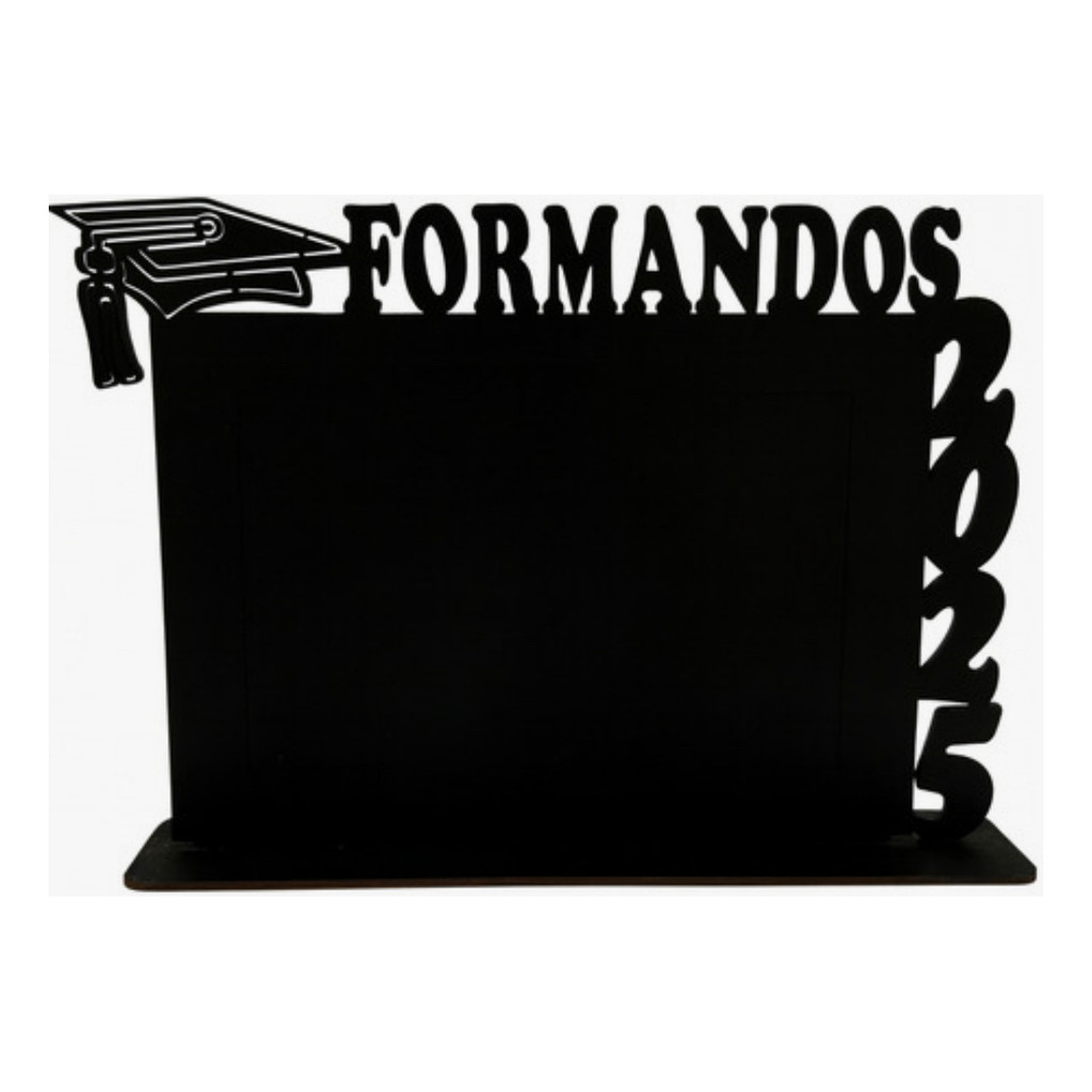Porta Retrato Formandos 2025 Em Mdf 20x15 Kit 200 Unidades - Preto - Formandos