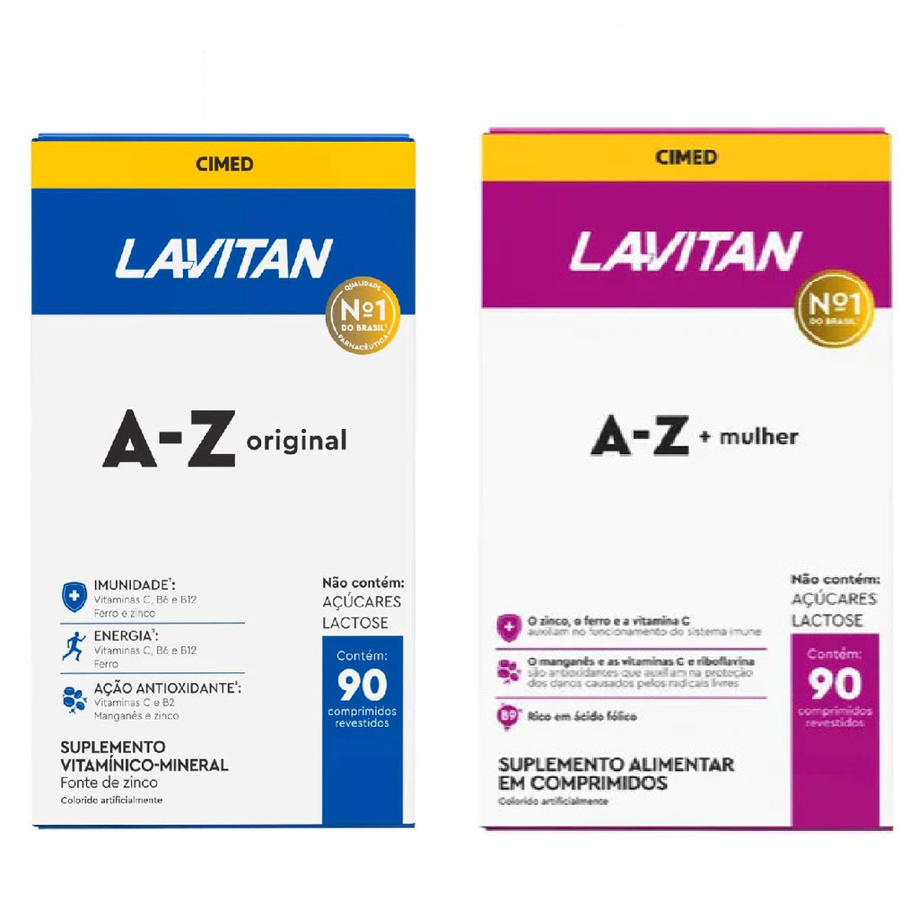 Kit Lavitan AZ Homem 90 CP + Lavitan mulher AZ - 90Caps - Cimed