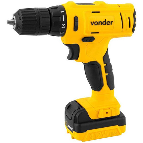 Parafusadeira e Furadeira a Bateria 12V PFV120 com Fonte Bivolt Automática Vonde