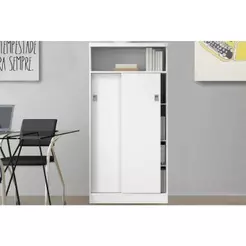 Armário Multiuso Casal 528 c/ 2 Portas de Correr Branco - Carraro
