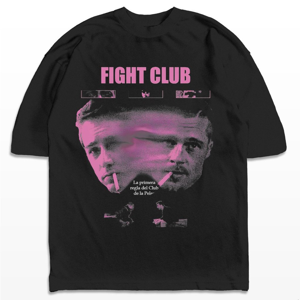 Camiseta Oversized Fight Club Clube da Luta Filme Streetwear Harajuku Aesthetic Camisa Unissex