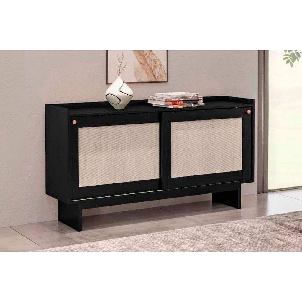 Buffet de Sala Jantar Átria 1295 c/ 2 Portas c/ Tela Preto - Carraro em Oferta na Shopee