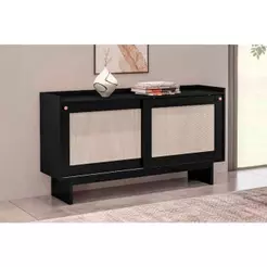 Buffet de Sala Jantar Átria 1295 c/ 2 Portas c/ Tela Preto - Carraro