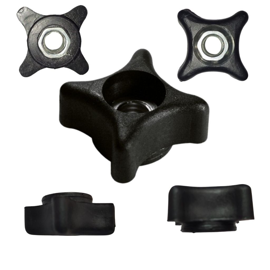 Kit 400 Manipulo Porca Borboleta Estrela Preta 3/8 Polegadas
