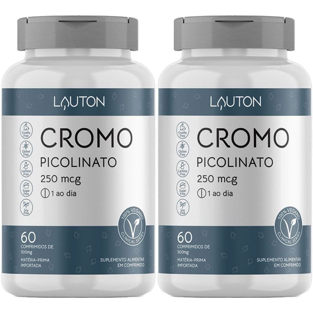 Kit 2X Cromo Picolinato - 60 Comprimidos - Lauton Nutrition em Oferta na Shopee
