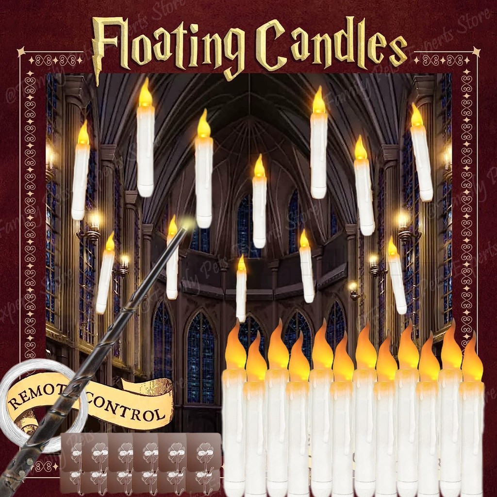 12 Unidades De Velas Flutuantes Com Varinha Mágica , LED Remotas Chama Cintilante Operadas Por Bateria Para Halloween em Oferta na Shopee