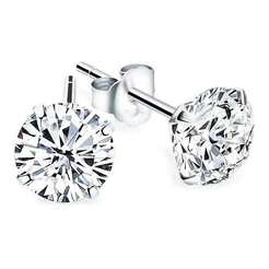 Brinco Masculino Prata De Lei 925 Pedras Zircônias 12mm
