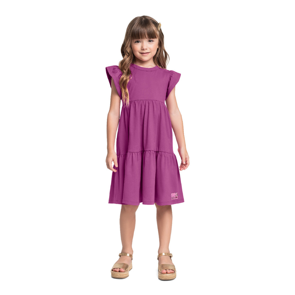 Vestido Infantil Manga Curta Bee Loop em Oferta na Shopee