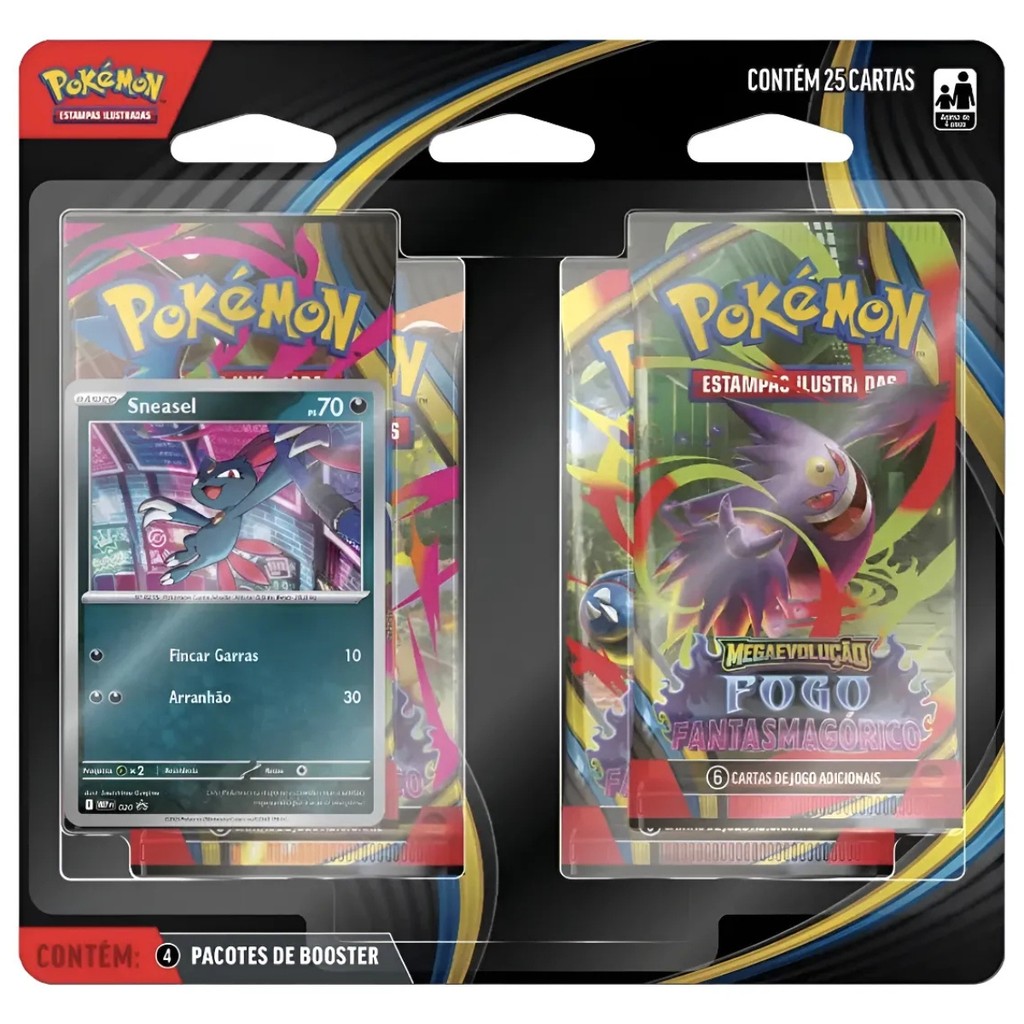 Pokémon Tcg Quadruplo Fogo Fantasmagorico Sneasel Português em Oferta na Shopee