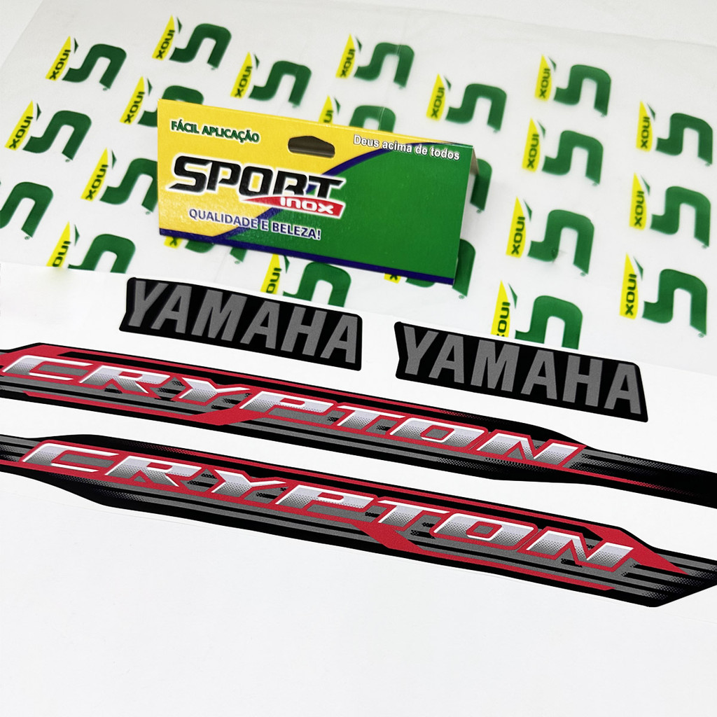 Detalhes do Adesivos Compativel Yamaha Crypton 2012 Moto Preta + Logos