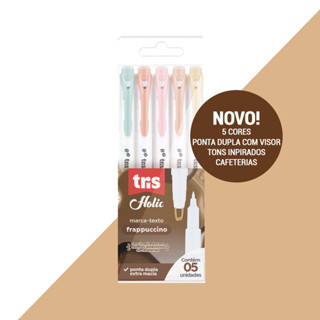 Kit 5 Marca Texto Coffee Tris Holic em Oferta na Shopee