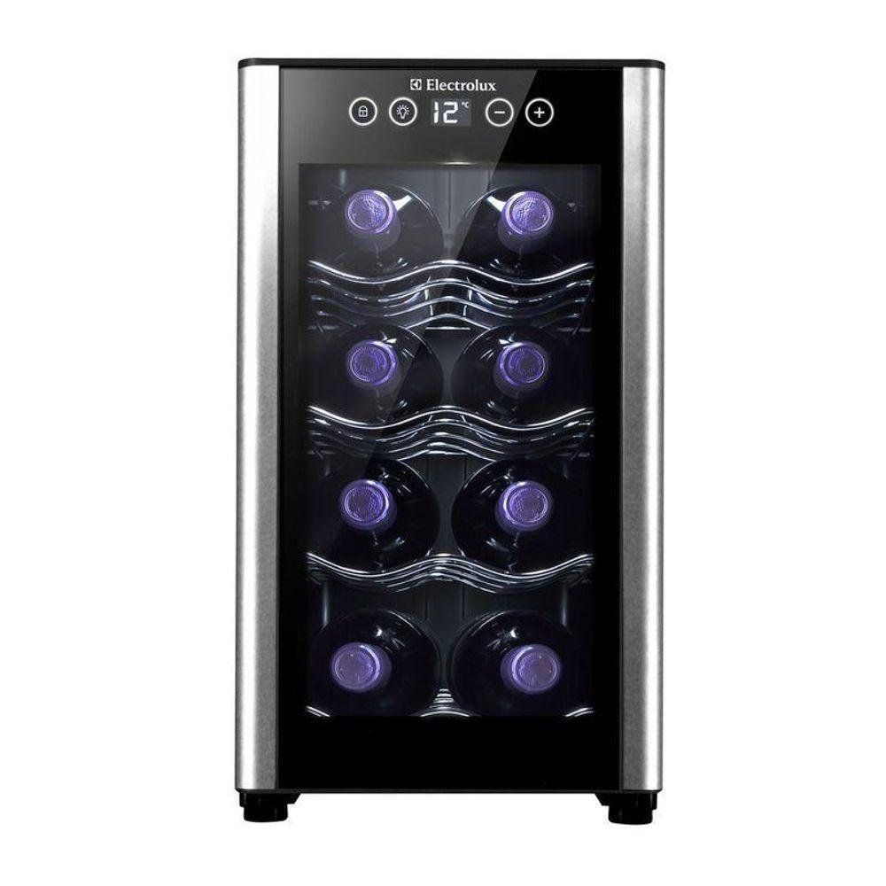 Adega Electrolux 8 Garrafas 1 Porta Preta Acabamento Em Alumínio (acb08) - Bivolt Bivolt