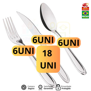 Jogo de Talheres Conjunto 18 peças Aço Inox de Mesa Casa Para Cozinha Hotel