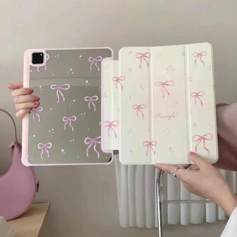 Capa Floral De Acrílico Transparente Para iPad Pro 11 M5 2025 A16 Gen11 Air M3 M