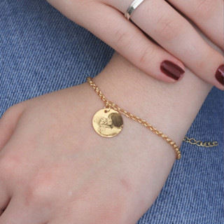 Pulseira Plaquinha Personalizada feminina Gravada à Laser Fotogravação com Foto Frase Nome em Oferta na Shopee