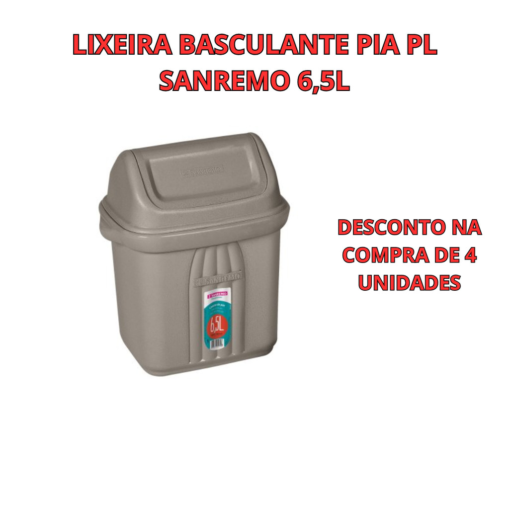 LIXEIRA BASCULANTE PIA PL SANREMO 6,5L