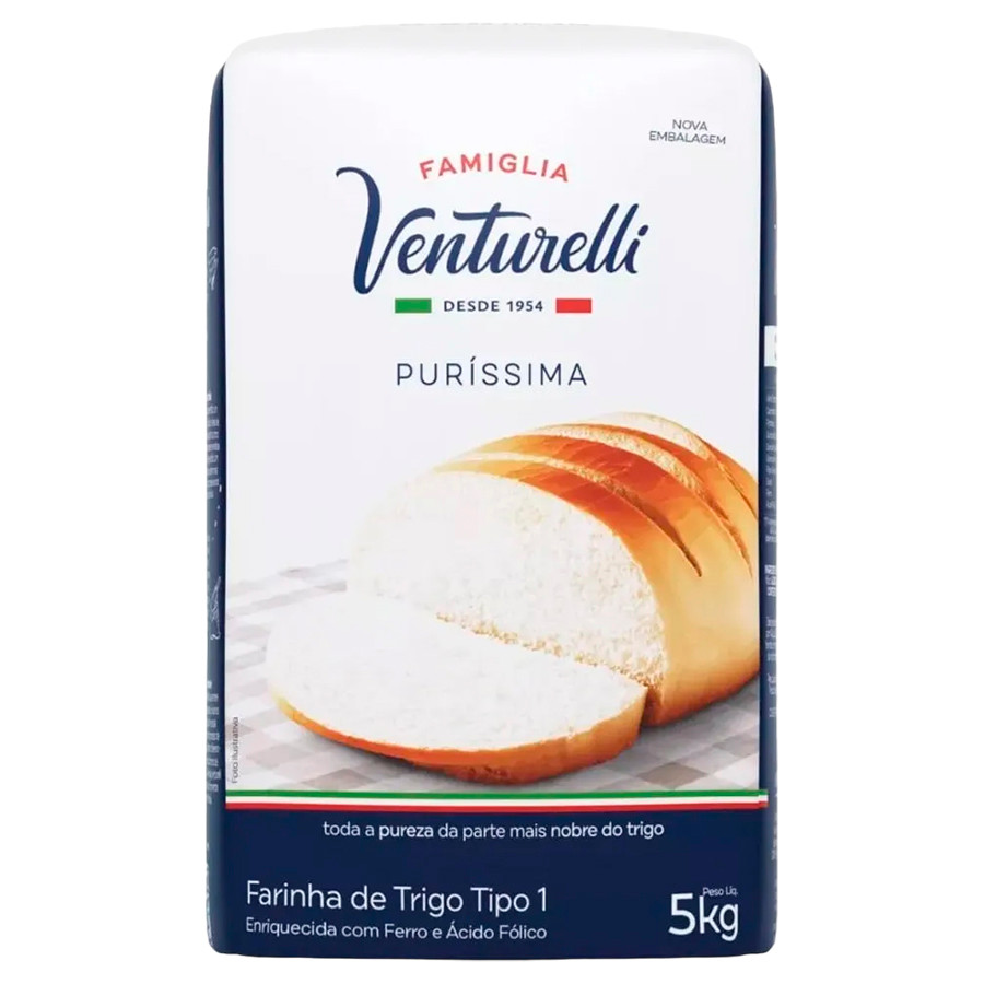 Farinha de Trigo Venturelli 5Kg Tipo 1 Famiglia Puríssima