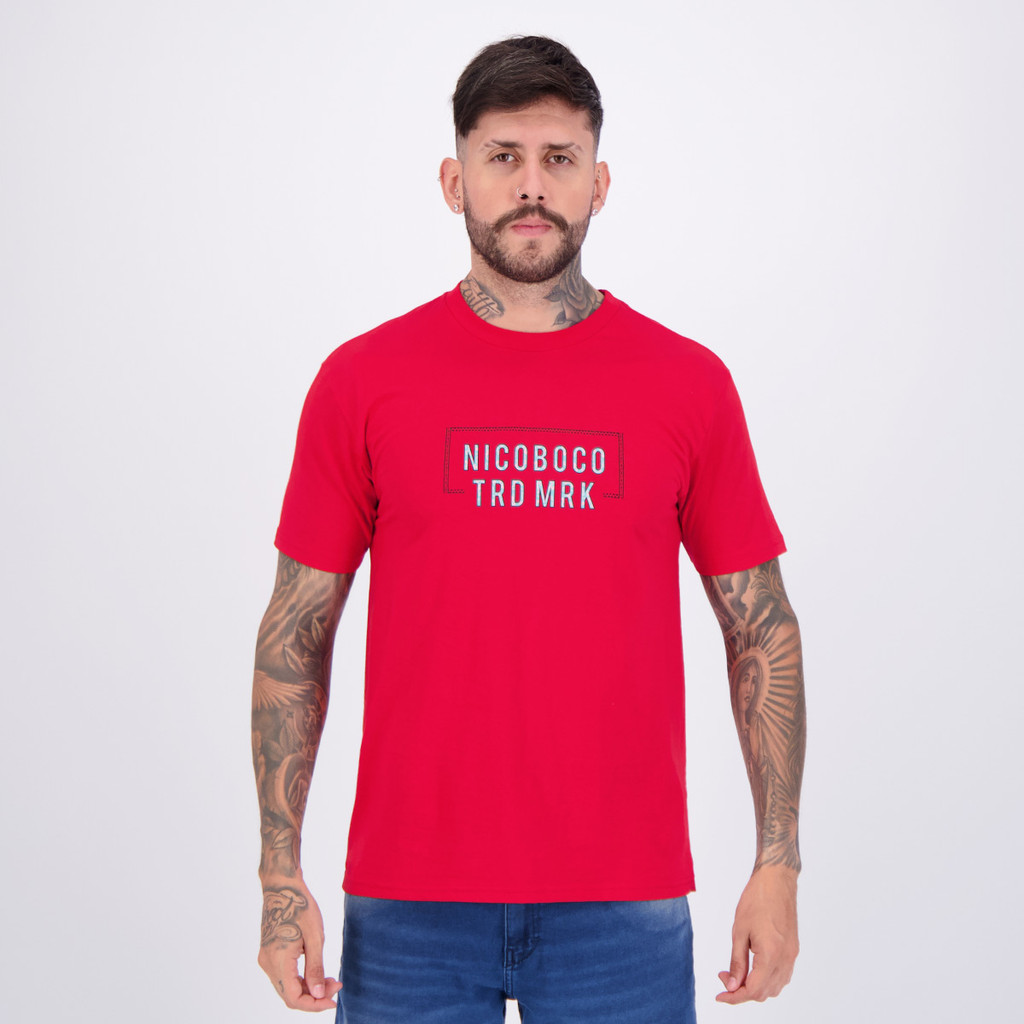 Camiseta Nicoboco Souvenir Vermelha em Oferta na Shopee