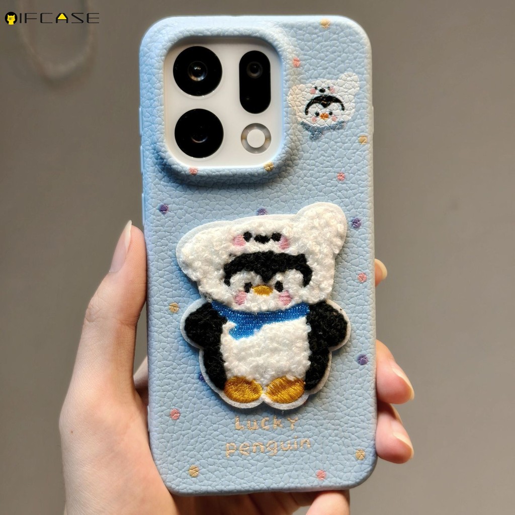 Para Redmi Note 15 14 13 12 Turbo Pro Plus 5G Capa De Telefone 3D Bordado De Pelúcia Pinguim Pintinho Cachorro Porco Inv