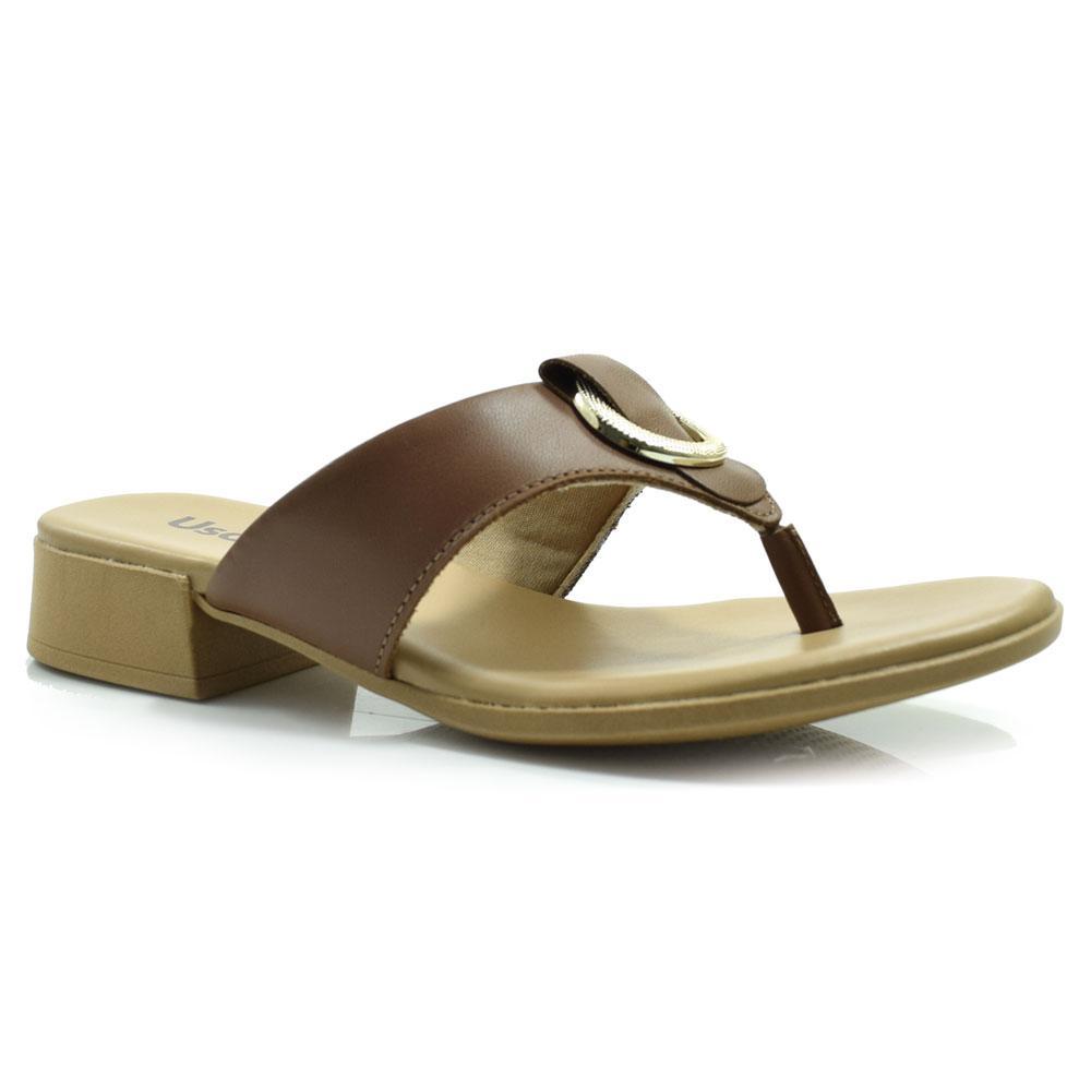 Tamanco de Couro e Salto Bloco Usaflex MM1705 em Oferta na Shopee