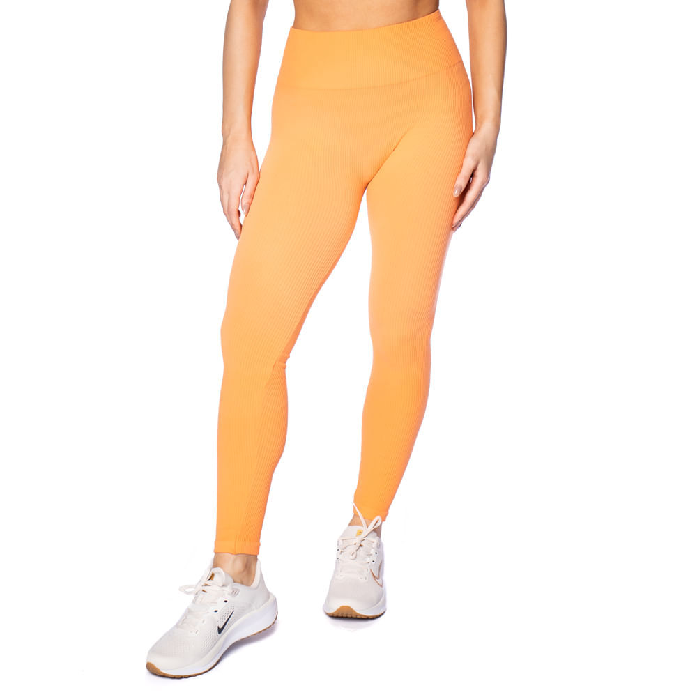Legging Feminina The Style Box Canelada Sem Costura Laranja