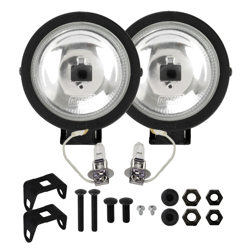 ogo 2 Farol Milha Redondo Nino 12V Lâmpada H3 Inclusa Vidro Universal Carro Moto Trator Cortador
