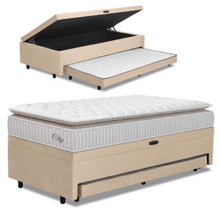 Cama Bibox Baú com Colchão City Solteiro e Cama Auxiliar Conjugada 88x188x69cm Bela em Oferta na Shopee