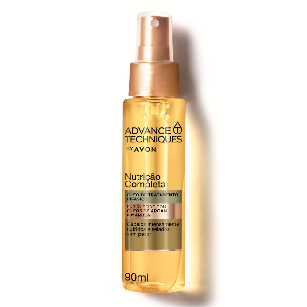 Óleo de Tratamento Bifásico Advance Techniques Avon Nutrição Completa com Óleo de Arga e Marula 90ml em Oferta na Shopee