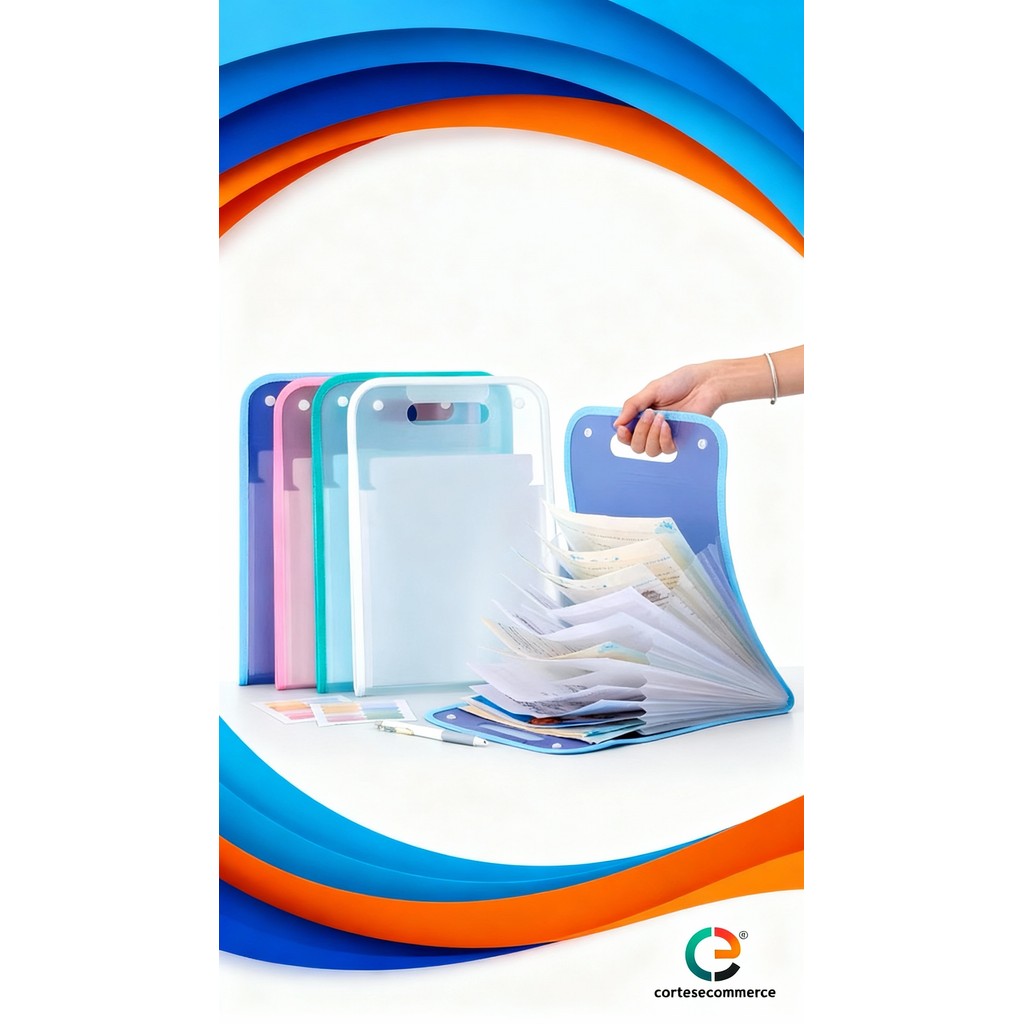 Pasta Sanfonada 12 Divisorias A4 Line Dello Papelaria Material Escolar