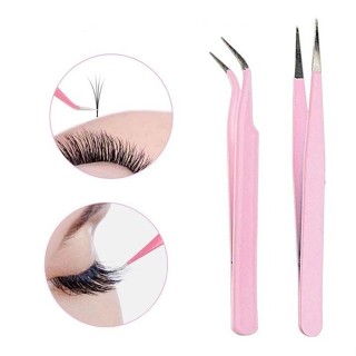 Kit 2 Unidades Pinças Vetus Profissionais Para Alongamento de Cílios Fio a Fio – Curva de Precisão Para Extensão - WL em Oferta na Shopee