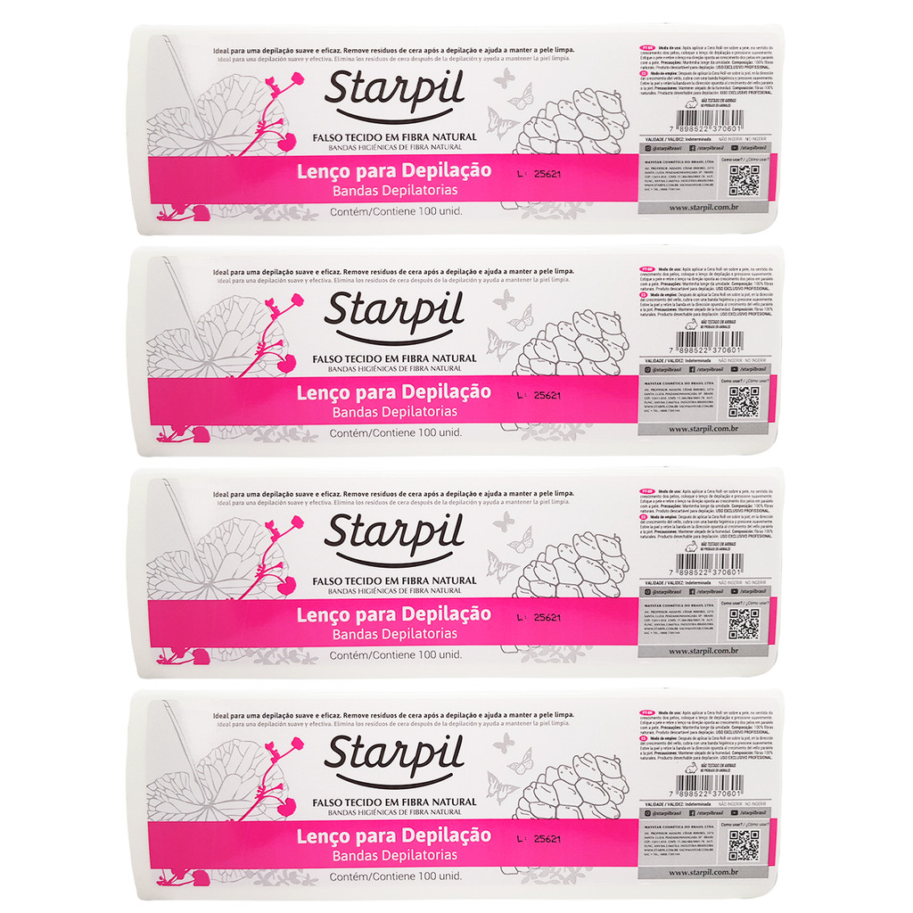 Kit com 4 Lenço para Depilação Starpil 100 unidades
