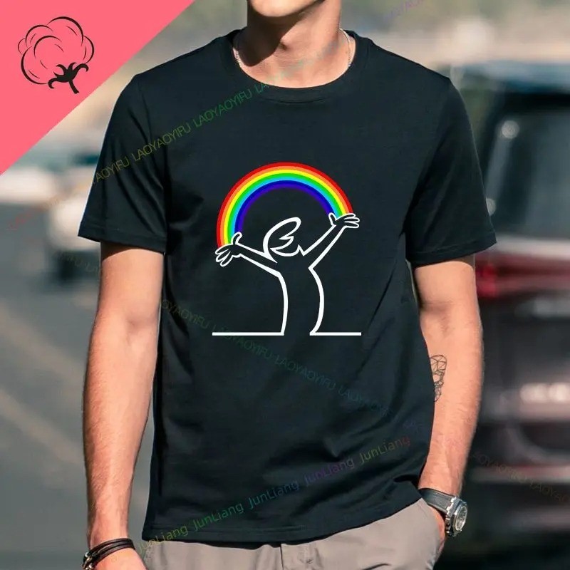 Camiseta Masculina Linha Arco iris Estampada Lançamento Camiseta 100% Algodão Camisa Oversized Plus - Camisarte
