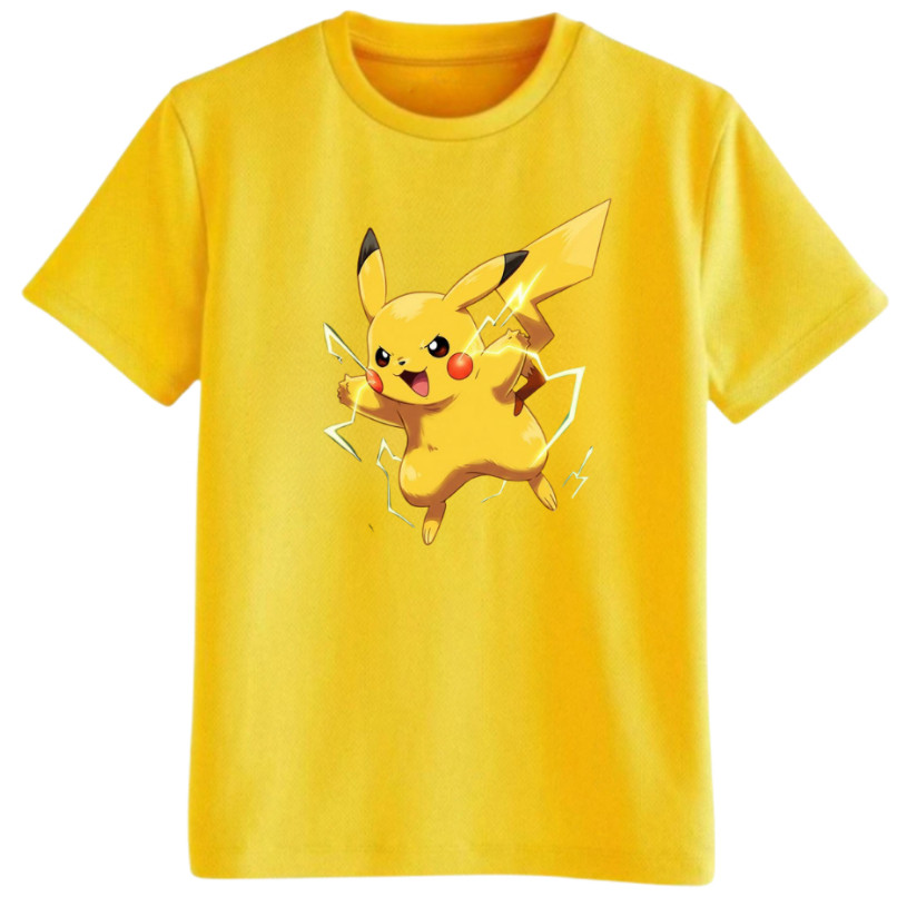 Camiseta Infantil Juvenil Pikachu Estampada 100% Algodão Menino Menina