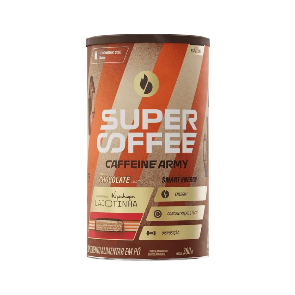 Supercoffee - 380g Chocolate Lajotinha Kopenhagen - Caffeine Army em Oferta na Shopee