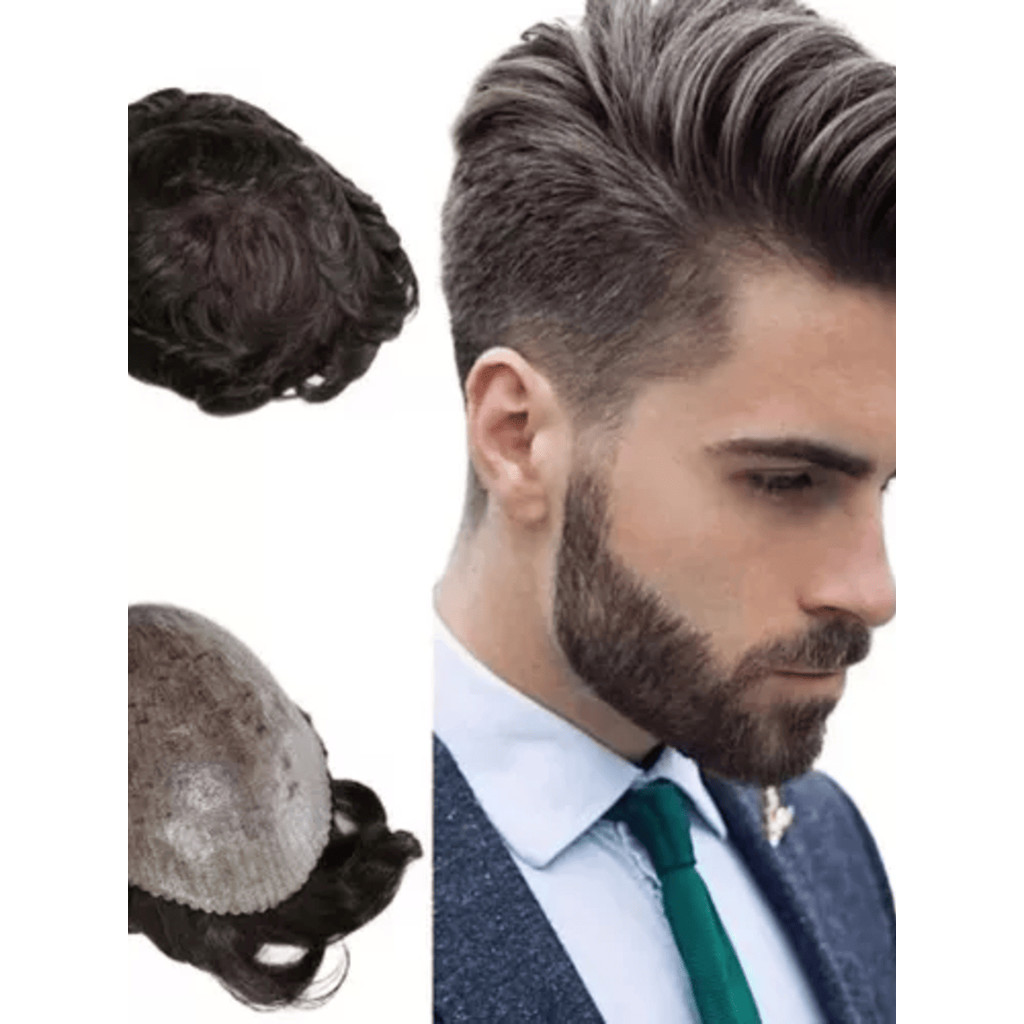 Prótese Capilar Masculina Micropele com nó Cabelo Humano em Oferta na Shopee