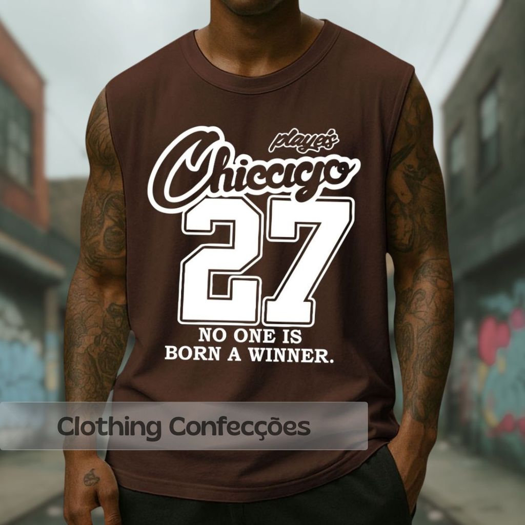 Camiseta Regata Cavada Oversized Chicago Streetwear Treino Estampa Tumblr Basquete Boll
