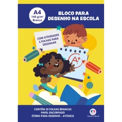 Livro Bloco para Desenho A4 140g - 20 Folhas brancas